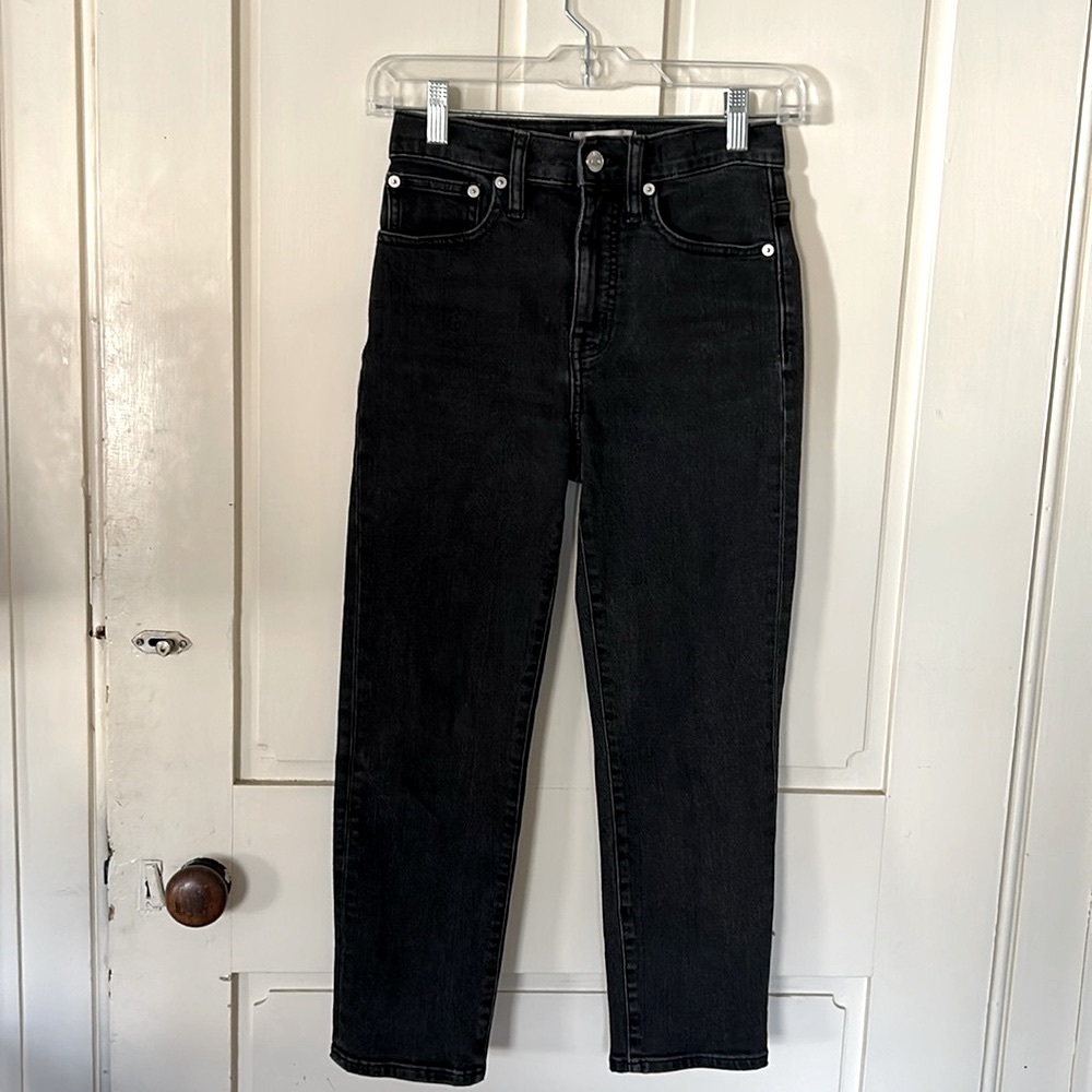 Madewell Black High-Rise Straight-Leg Jeans